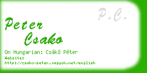 peter csako business card